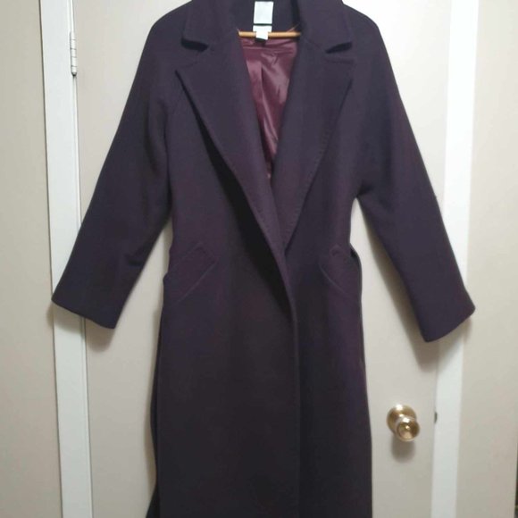 ⭐️Host Pick⭐️ H&M Long Wool Coat - Burgundy - XS - Picture 3 of 6